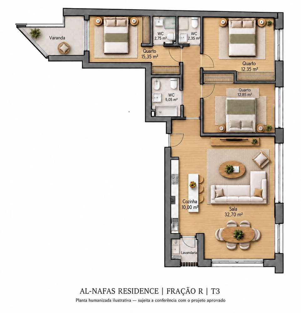 T3 c/ 3 casas de banho, varanda e estacionamento | S. Brás de Alportel - Grande imagem: 4/11