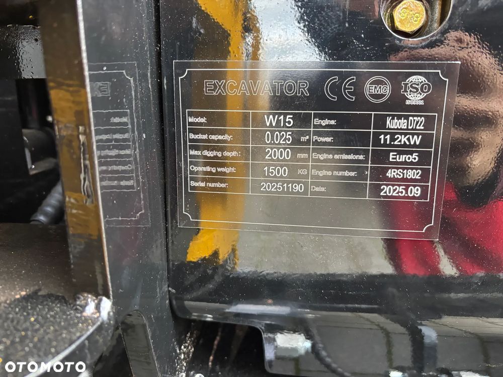 Inny Minikoparka 1.5T | Silnik Kubota | Nowa | Łyżka skarpowa | Ramię skrętne | Klimatyzacja | - 4