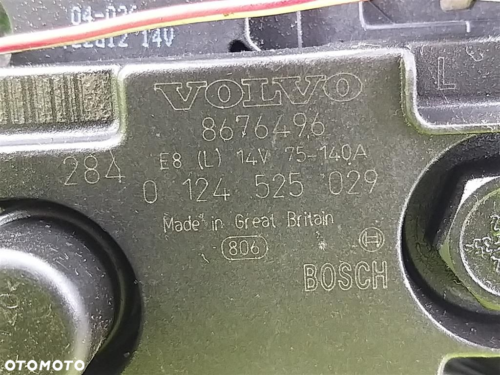 Alternator Volvo S80 I 1998-2006 2,0 B BOSCH 0124525029 140A ORYGINAŁ - 4