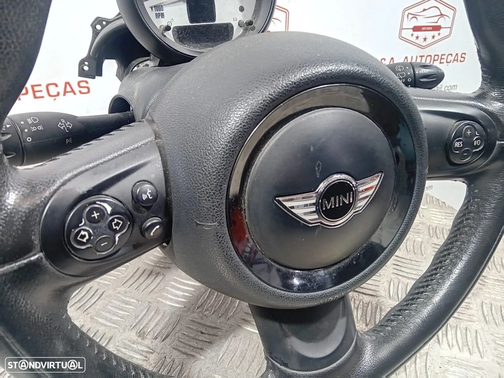 Volante com Airbag Mini Cooper R56 De 3 braços em Pele - 10
