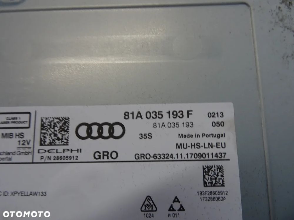 8V0919614BE 8V0857273P 81A035193F radio ekran MMI Audi A3 8V LIFT czesci - 4
