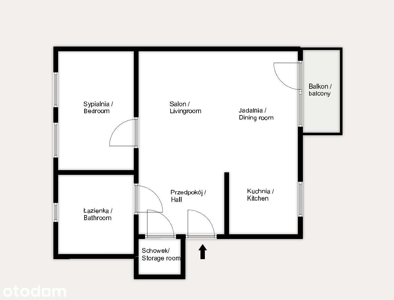 2 Pok | Ruczaj | Odświeżone | Balkon