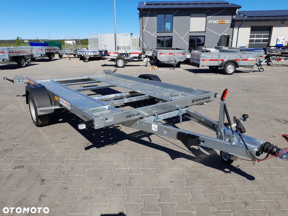 TEMARED DOSTAWA! Przyczepa Laweta Carflat 3518U wym. 352x183cm UCHYLNA! Płaska! Niski kąt najazdu! DMC 1500kg - 2