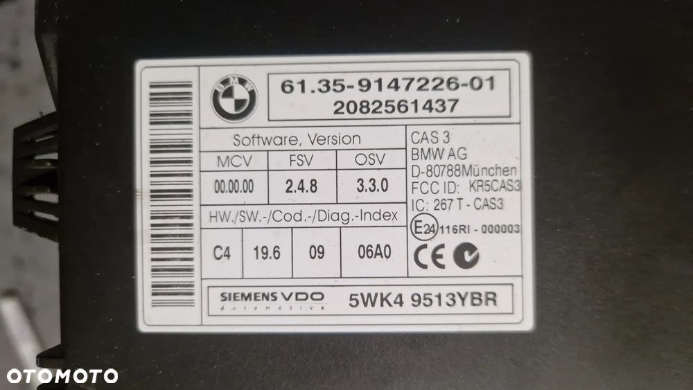 BMW E87 MODUŁ STEROWNIC CAS 9147226 - 3