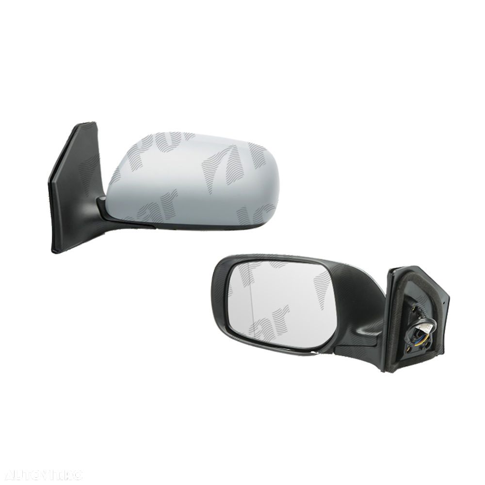 Oglinda exterioara Toyota Avensis (T25) 04.2003-06.2006 stanga/dreapta Crom Asferica Electrica Cu Incalzire, conector dreptunghiular, carcasa grunduita - 1