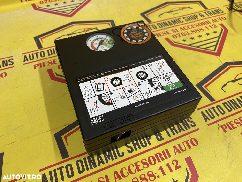 Compresor auto masina umflat roti OE Mercedes 12V 180W 15A Polonia - 3