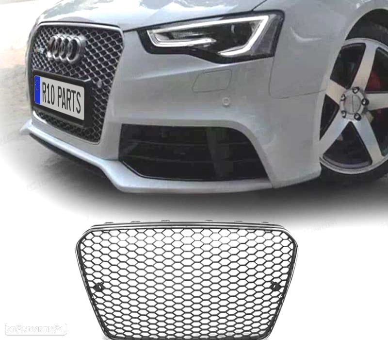 GRELHA FRONTAL AUDI A5 12-16 LOOK RS5 PRETO CROMADO - 2
