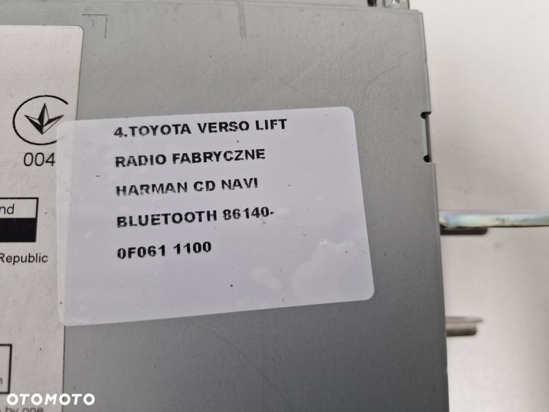 toyota verso lift radio fabryczne harman cd navi bluetooth 86140-0f061 - 6