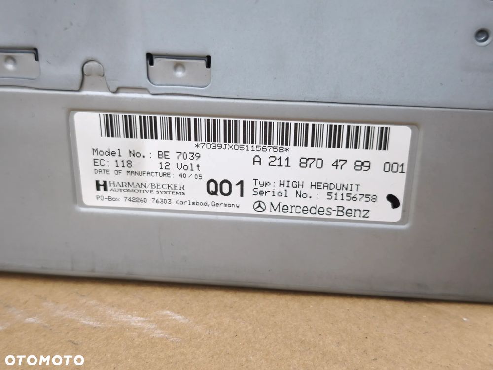 Radio Comand Mercedes e-klasa w211 CLS w219 a2118704789 - 6