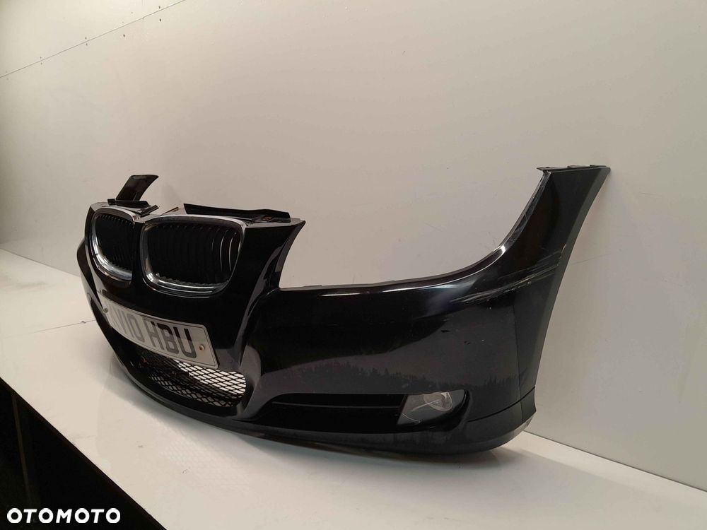 } ZDERZAK PRZÓD PRZEDNI BMW E90 E91 SERIA 3 LIFT FL SCHWARZ 2 CZARNY HALOGENY - 2