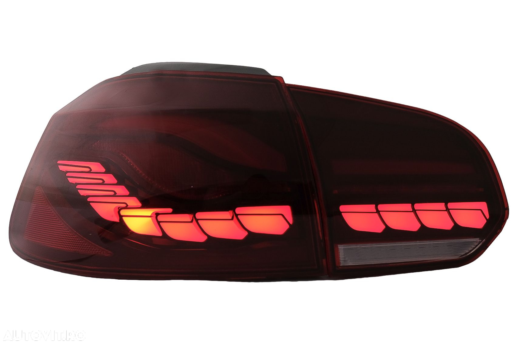 Stopuri Full LED compatibil cu VW Golf 6 VI (2008-2013) Rosu Fumuriu c - 4
