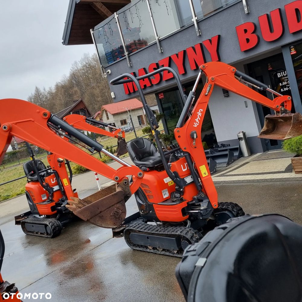 Kubota U10 Minikoparka Japońska 1.1tony. HURT! z Norwegii każda sztuka IGŁA! Zero śladów zużycia ładny stan gąsienic. Rok od 2015 do 2019. Jedna cena! Silnik 3 cylindry. Minikoparki sprowadzone z Norwegii. Rozsuwane Podwozia. Szybka Wolna jazda. Wyjscia dodatkowe na młot lub wiertnice. Serwisowane w DEKRA. Okazja do wyczerpania zapasów!  Zero luzów czy wycieków. Maszyny Pochodzą z dużej szkółki roślinnej. Potężna moc. Wersja Norweska - 34