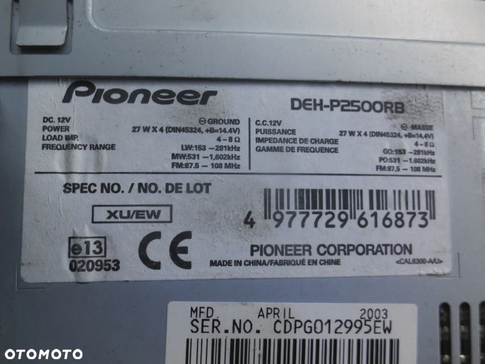 RADIO SAMOCHODOWE PIONEER RADIO CD DEH-P2500RB - 5