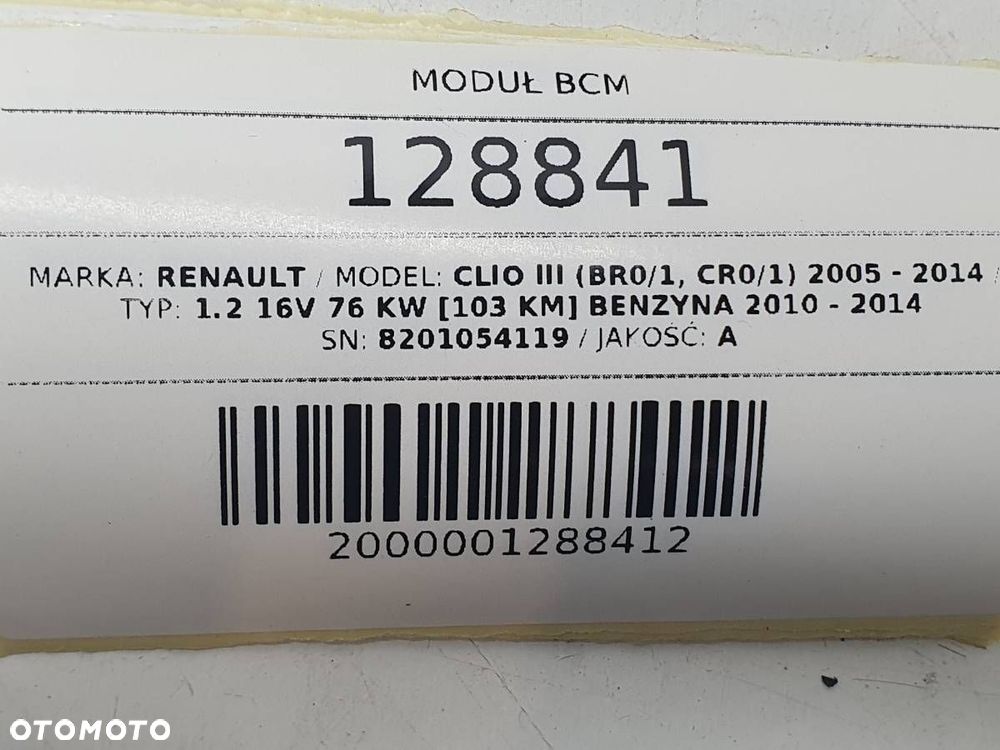 MODUŁ STEROWNIK BCM RENAULT CLIO III 8201054119 - 4