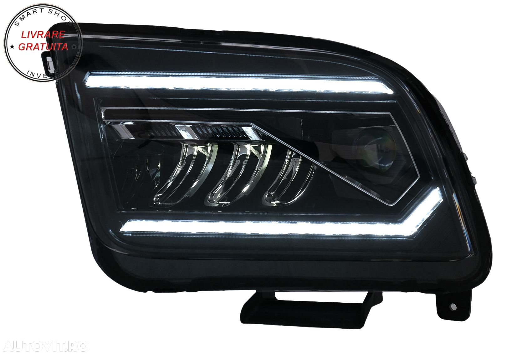Faruri Full LED Ford Mustang V Pre-Facelift (2005-2009) Negru cu Semnal Dinamic Se- livrare gratuita - 2