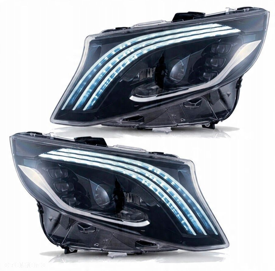 Reflektor Lampa kpl Vland Full Led Tuning Black Mercedes Vito V-klasa w 447 - 5