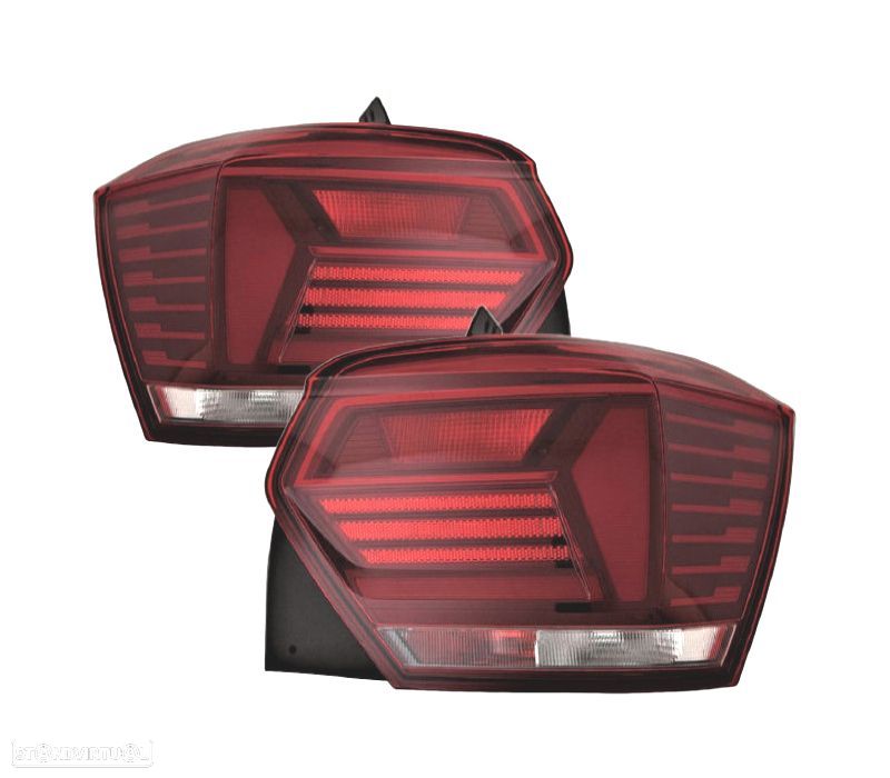 FAROLINS VOLKSWAGEN VW POLO 17-21 BRANCO VERMELHO - 1