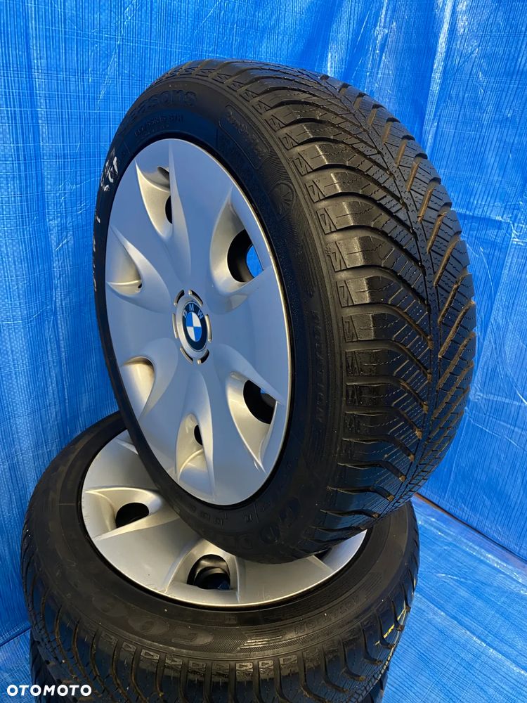 KOŁA KOŁO FELGA STALOWE 6,5J 16" 5X120; 72,6mm KOMPLET  OPONY CAŁOROCZNE RUNFLAT GOODYEAR 5,4mm  KOŁPAKI OE BMW 1 SERIA E81 E87  3 SERIA E36 E46 E90 E91 ITP. - 11