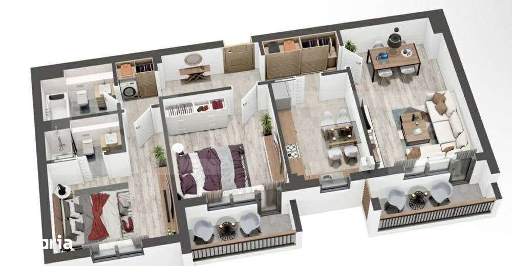 Apartament 3 camere | 80 mp utili + 2 balcoane 8,64mp | Incalzire in — fotografia 1