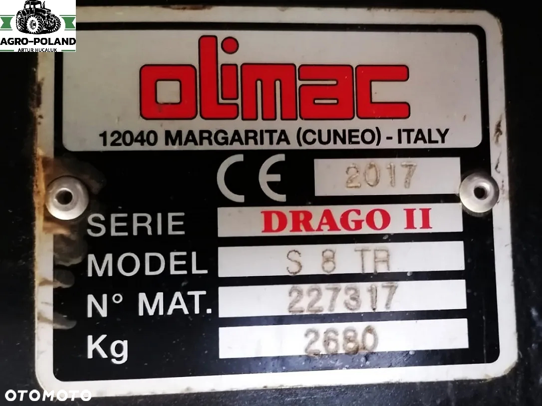 Olimac PRZYSTAWKA DO KUKURYDZY - OLIMAC DRAGO 2 - S 8 TR - 8X70 - 2017 ROK - 9