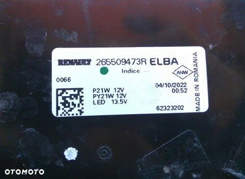 DACIA DUSTER II 2 LIFT LED 21+ PRAWA TYLNA LAMPA ORYGINAŁ 265509473R - 4