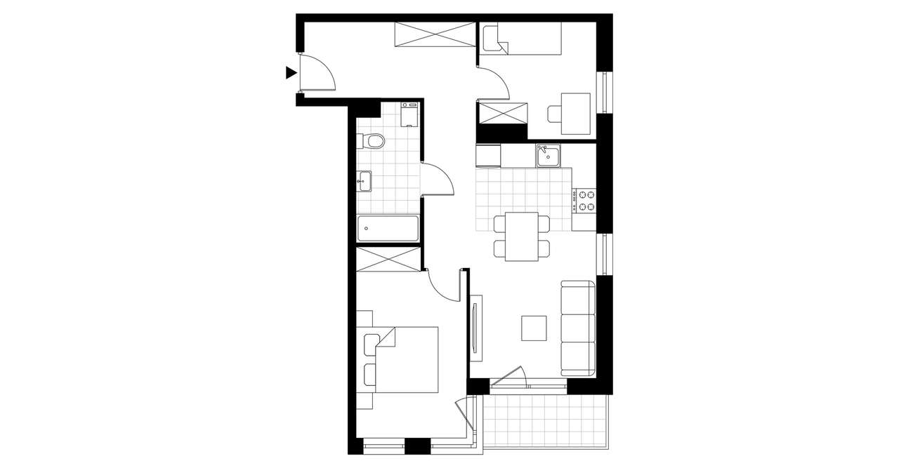 3-pokojowe mieszkanie 57m2 + balkon Bezpośrednio - Pełny obrazek: 4/7