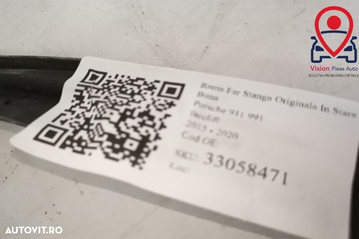 Rama Far Stanga Originala In Stare Buna Porsche  911 991 [facelift] [2 - 4