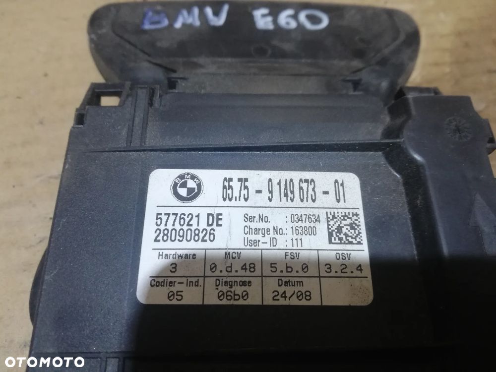 MODUŁ CZUJNIK ULTRADŹWIĘKOWY ALARMU BMW E60 E61 9149673 - 2