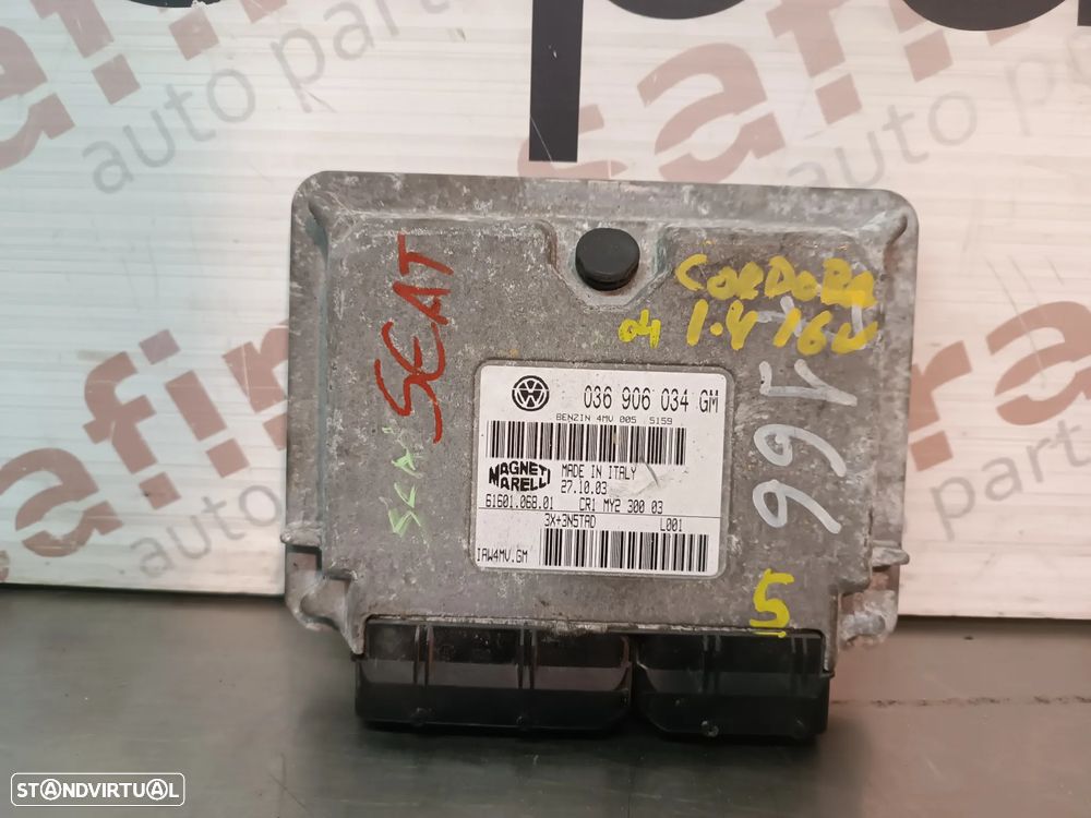 UNIDADE / CENTRALINA DO MOTOR SEAT IBIZA III 6L / CORDOBA 1.4 16v 036906034GM 61601.068.01 IAW4MVGM - 4