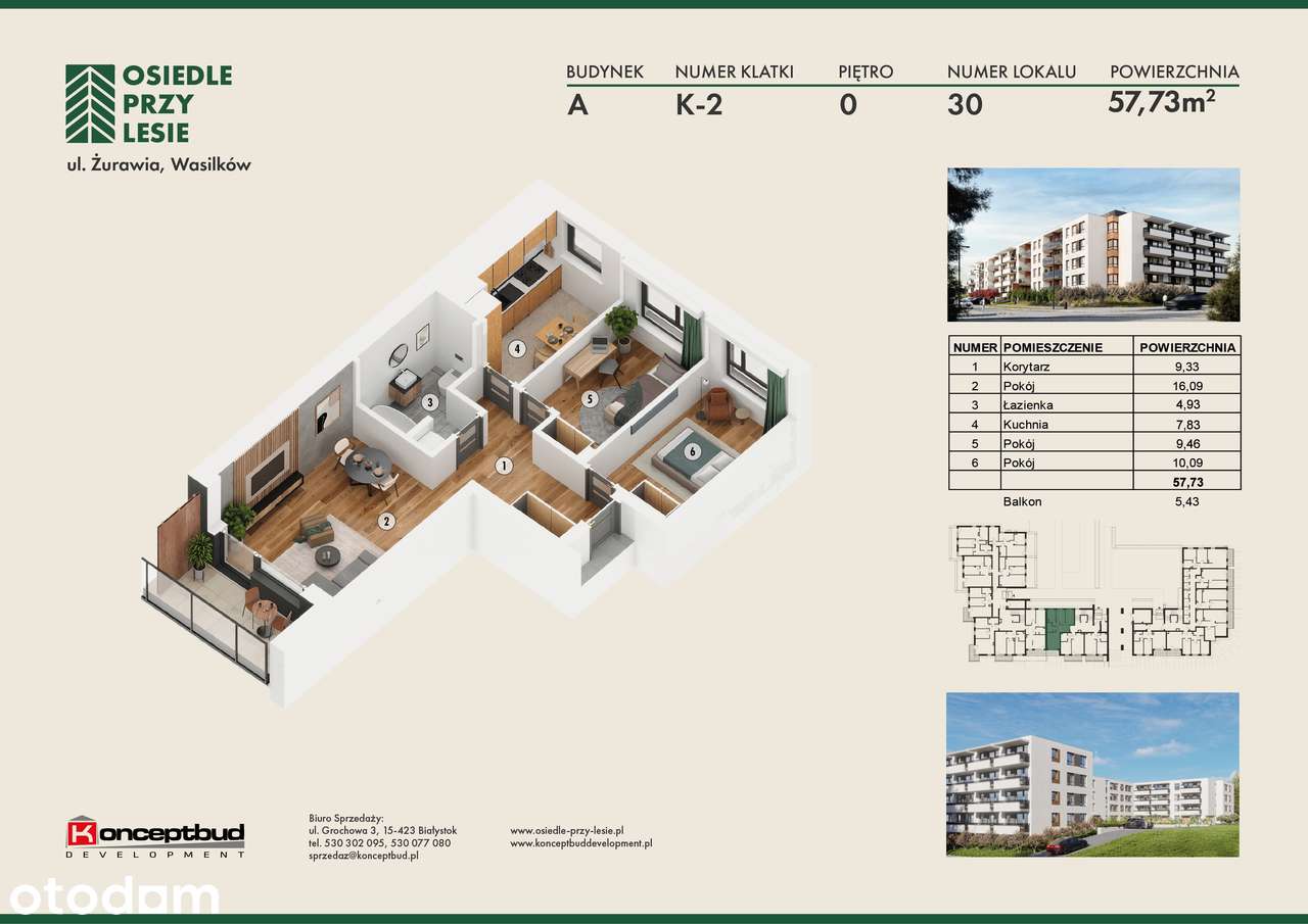 Osiedle przy Lesie | Bud. A | M. nr 30 | 57,73 m2