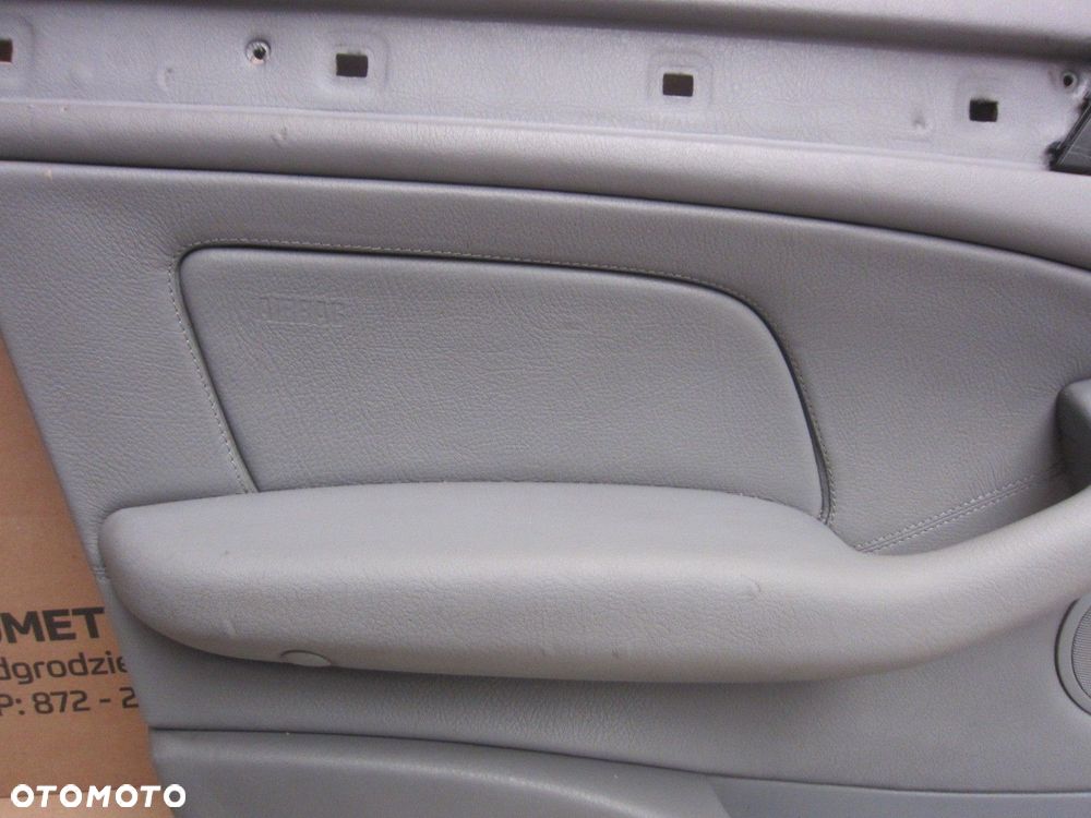 BMW E46 SEDAN KOMBI BOCZEK LEWY TAPICERKA DRZWI SZARA SZARY SKÓRA SKÓRZANY - 4