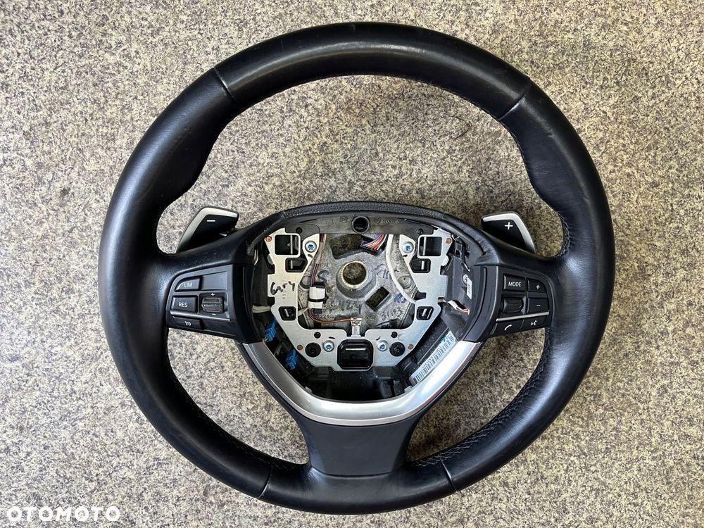 Kierownica kierka LOPATKI blenda multifunkcja skora czarna BMW F11 F10 - 8