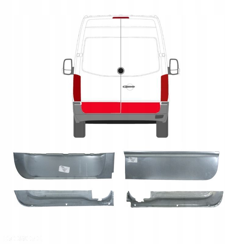 Reperaturki drzwi + korytka MB Sprinter 906 / VW Crafter 06 - 18 Zestaw ! - 4