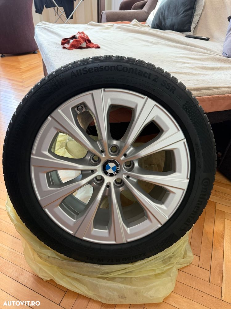 Set 4 Jante Bmw R17 Styling 775 V-Spoke + 4 Anvelope Continental 225/50/17 AllSeason RunFlat DOT2025 - 7
