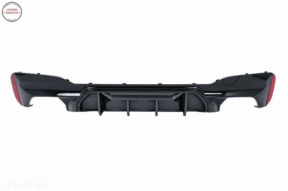 Difuzor Bara Spate BMW Seria 5 G30 G31 (2017-2024) M5 Design Negru Lucios cu Inser- livrare gratuita - 1