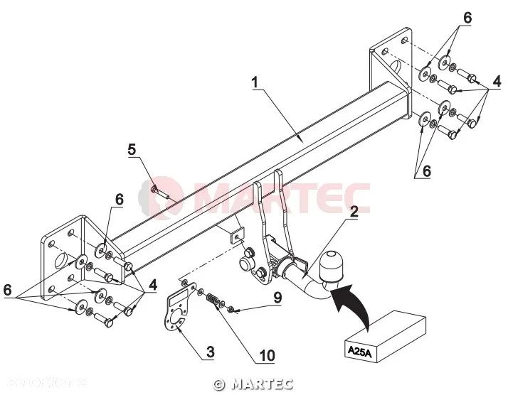 Wypinany hak holowniczy + Moduł 7 pin do Audi Q7 od 2006-2015 - 2