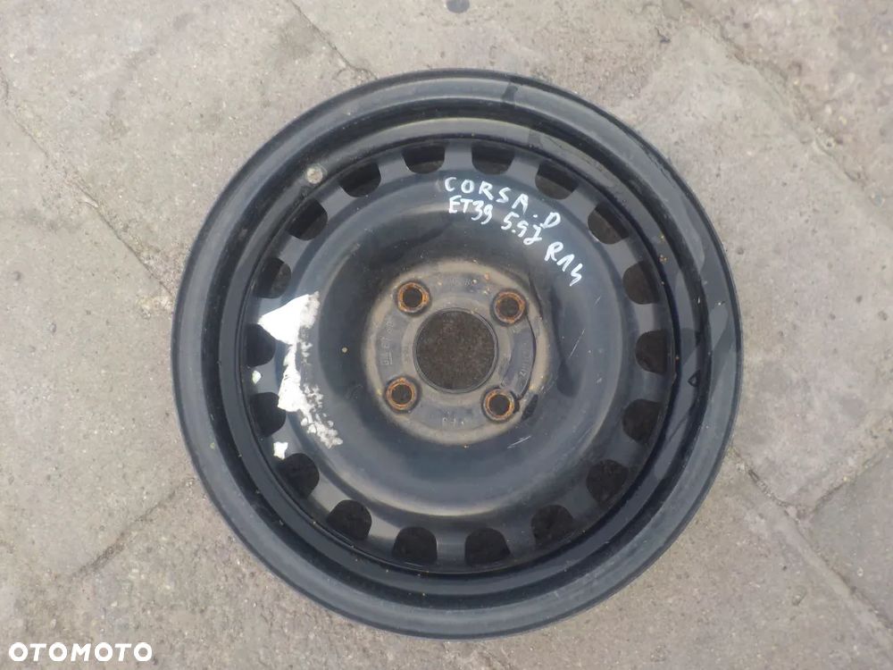 OPEL CORSA D FELGA STALOWA R14 5.5J ET39 4X100 PROSTA ! - 1