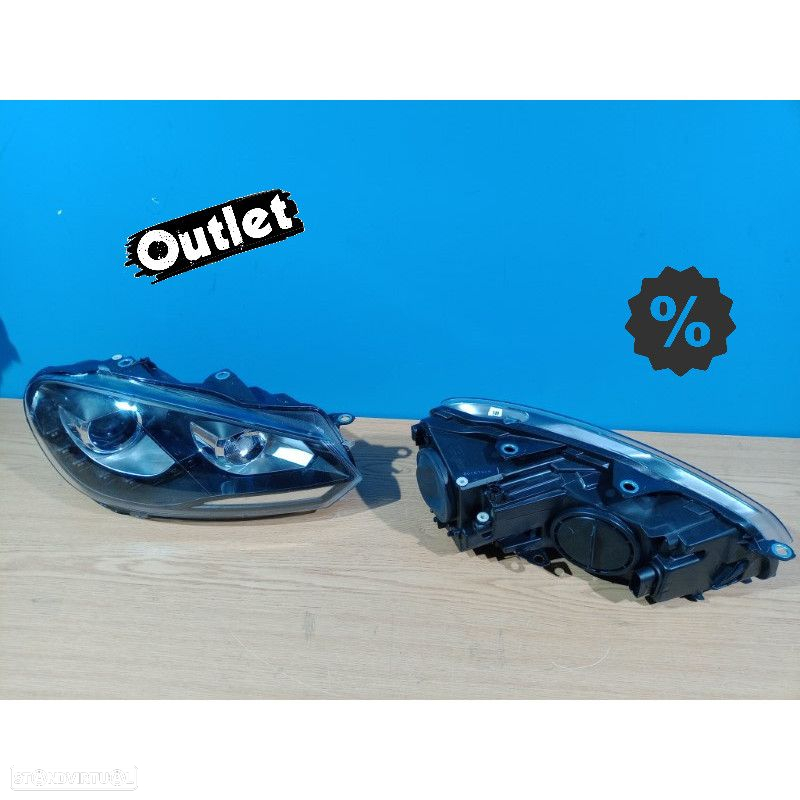 R012817C10 FAROIS FRENTE DRL VOLKSWAGEN VW GOLF VI 6 FUNDO PRETO - 3
