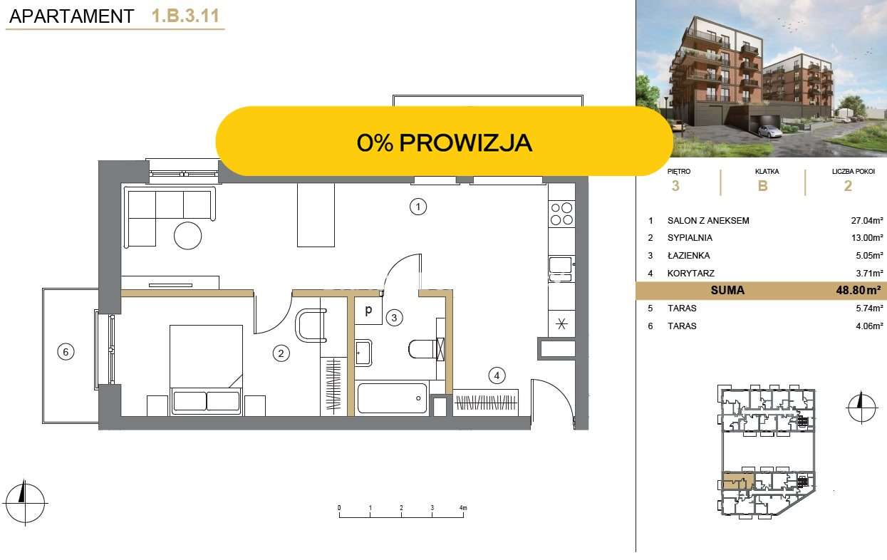1-sobno stanovanje, 49 m²
