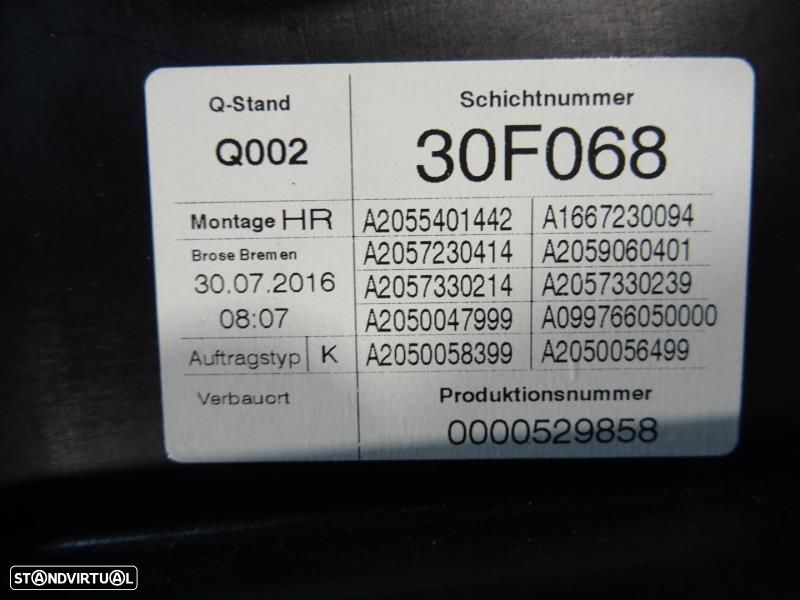 Elevador De Vidro Trás Direito Mercedes-Benz C-Class (W205)  C8756101 - 8