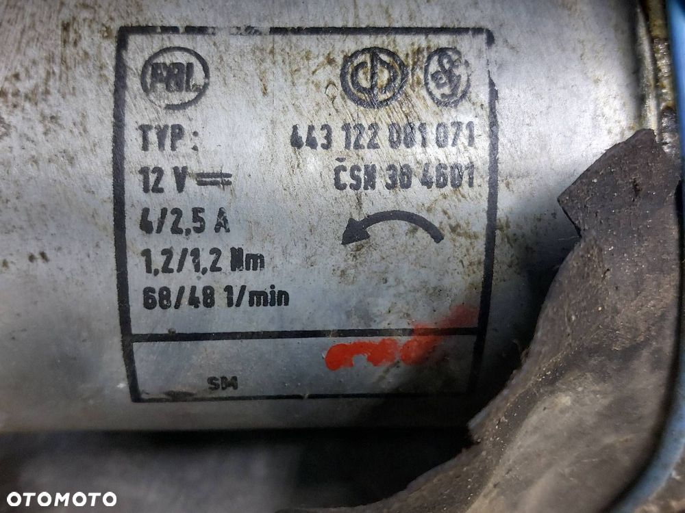 MECHANIZM WYCIERACZEK + SILNICZEK PRZÓD SKODA 105 S I 443122083091 - 6