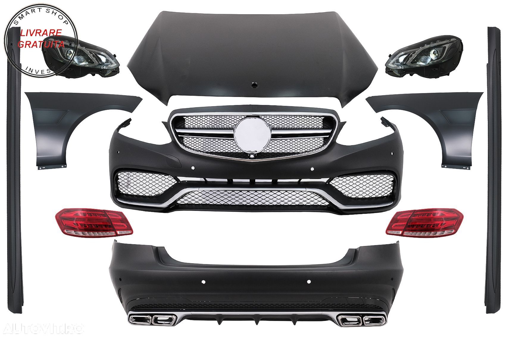 Kit Exterior Mercedes E-Class W212 (2009-2012) Conversie la Facelift E63 Design- livrare gratuita - 1