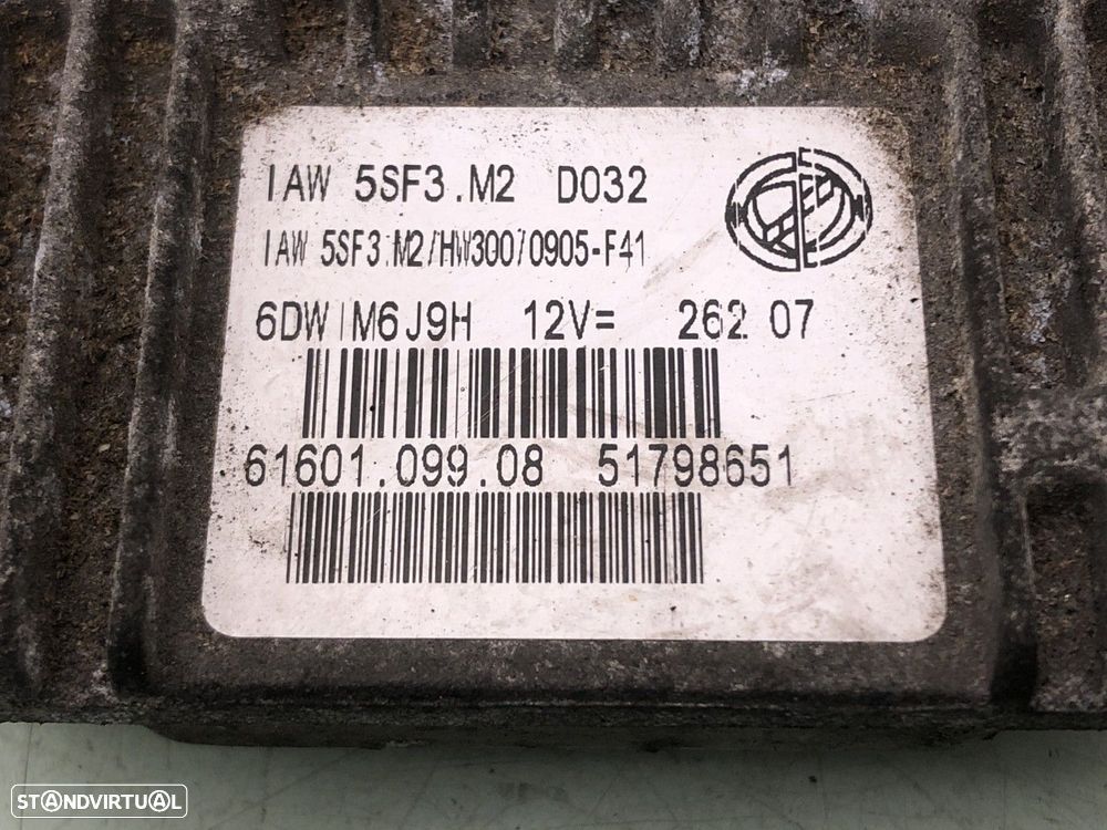 Centralina do motor ECU Usado FIAT GRANDE PUNTO (199_) 1.4 51798651 5SF3 M2 D032... - 4