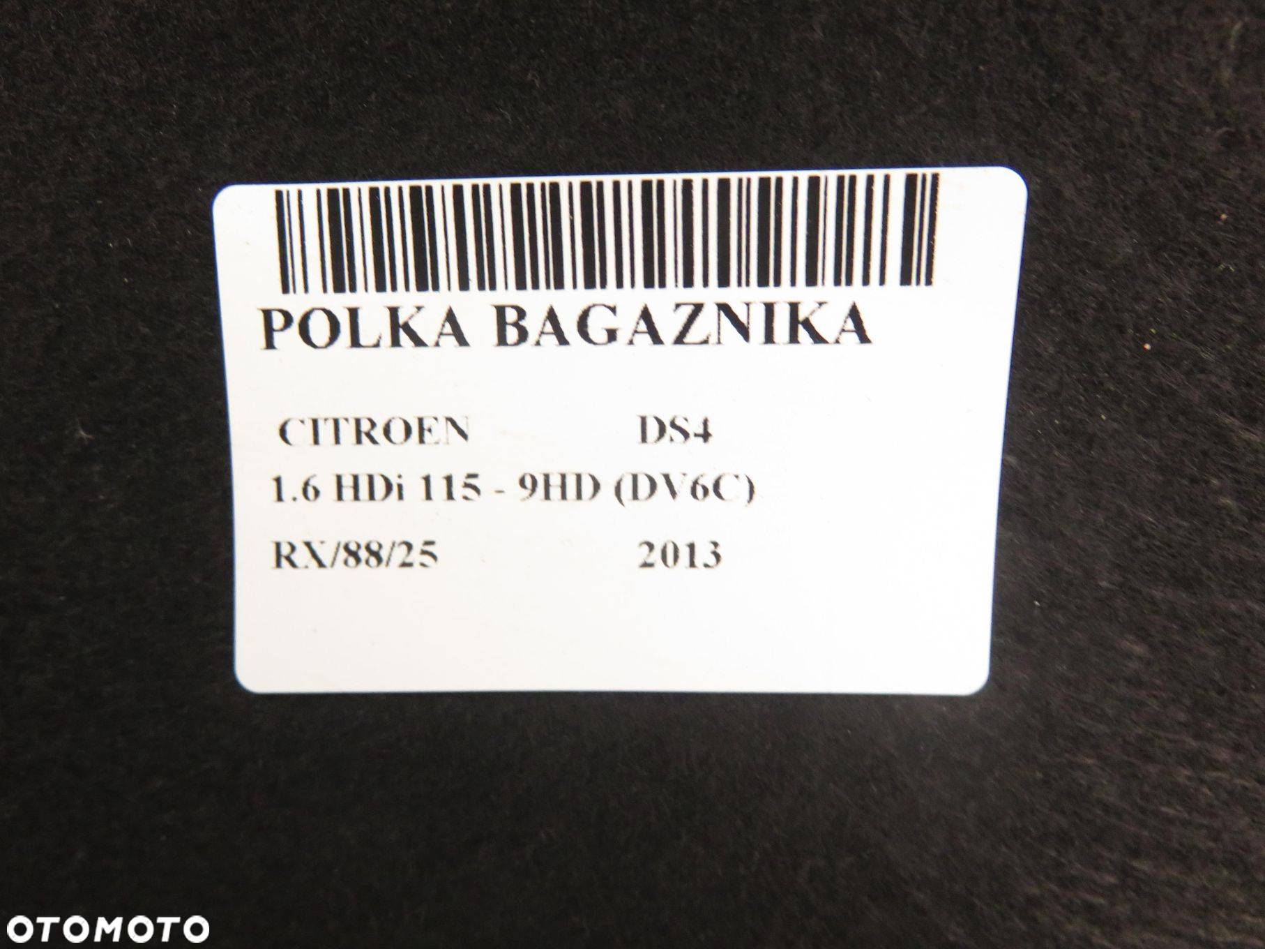 PÓŁKA BAGAŻNIKA CITROEN DS4 - 5