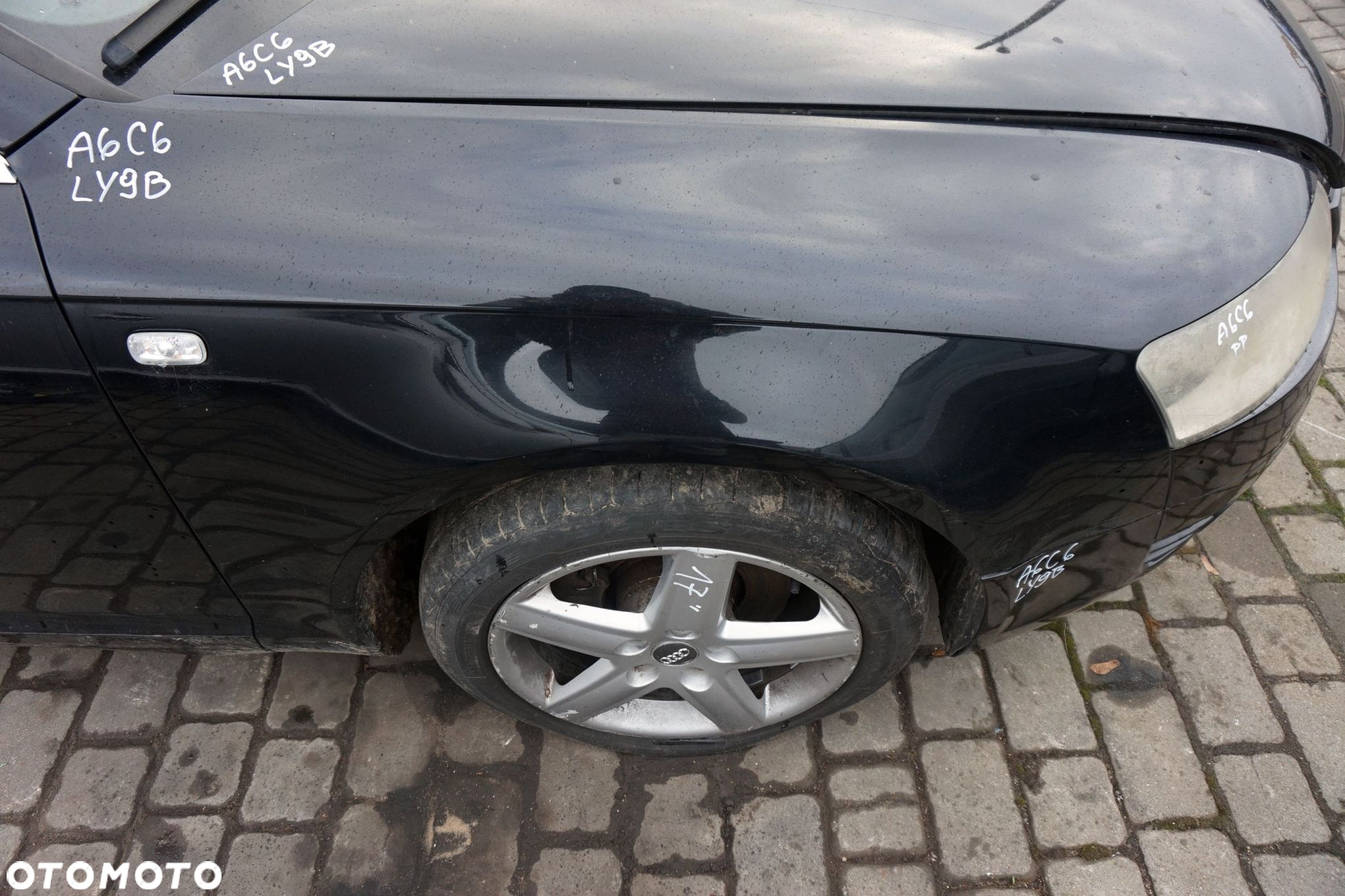 BŁOTNIK PRZEDNI PRAWY A6 C6 LY9B 4F0821104A CZARNY AUDI 2004-2008 - 4