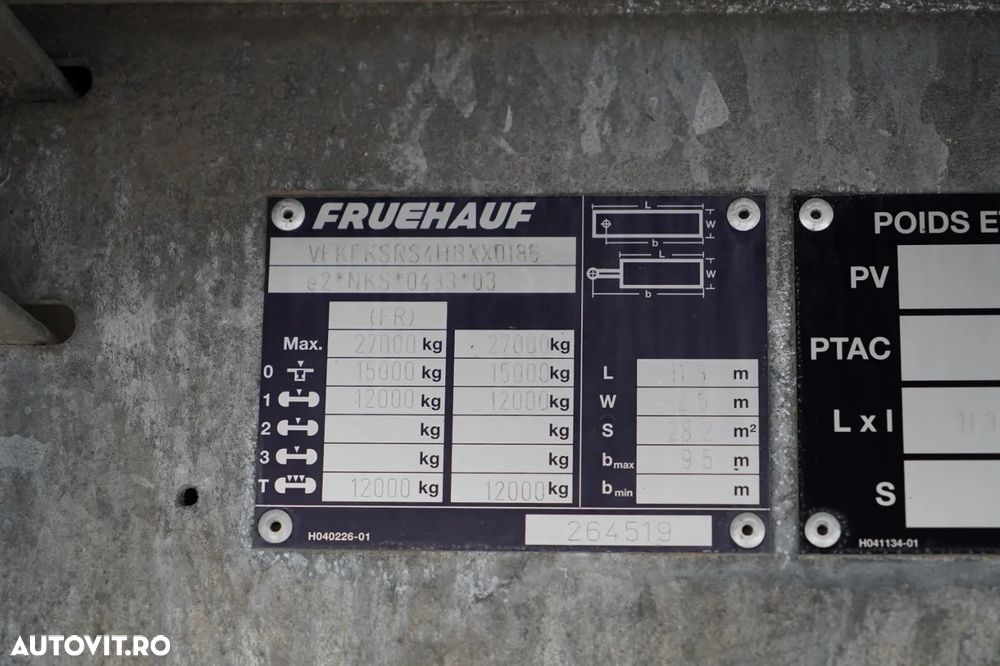 Fruehauf CITYLINER CORTINĂ / 1 AXĂ / DIRECȚIE / LUNGIME 11 M / CUREA CĂRUCIOR / PODEA REZISTENTĂ - 26
