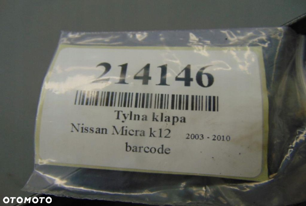 NISSAN MICRA K12 LIFT TYLNA KLAPA KOD LAKIERU KY5G - 10