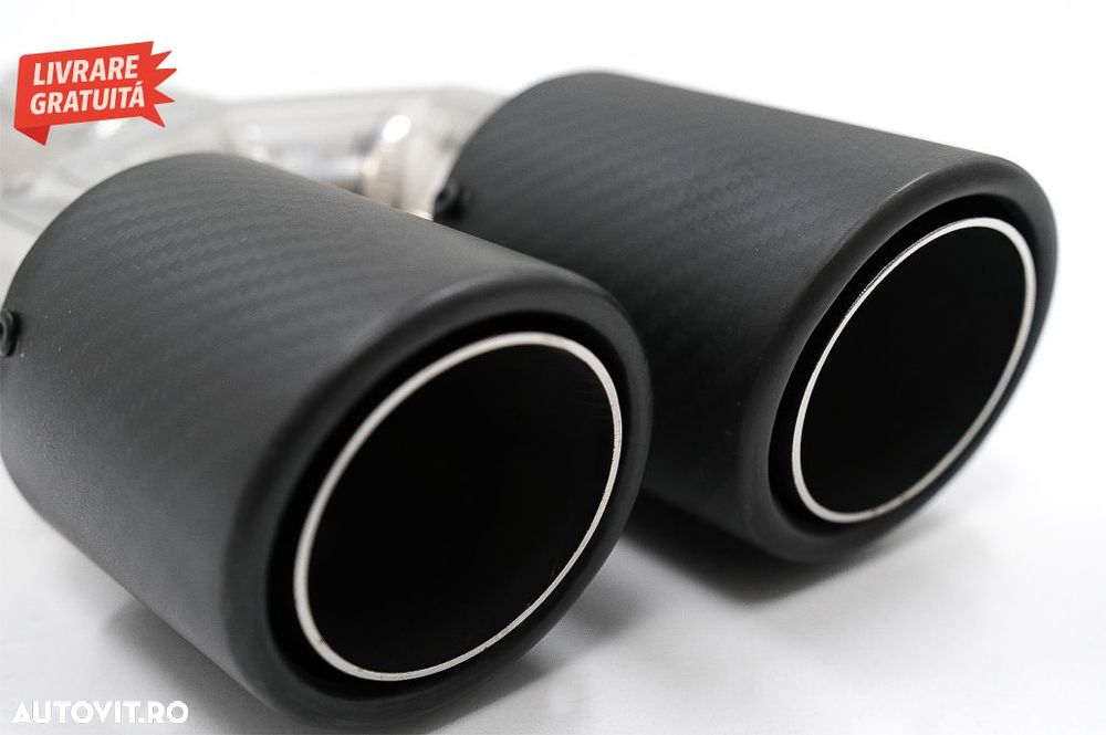 Bara spate cu Toba Ornament Evacuare Fibra Carbon Mat BMW Seria 5 E61 Touring (200- livrare gratuita - 11