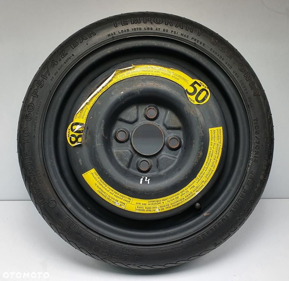 KOŁO ZAPASOWE DOJAZDOWE FIRESTONE 105/70/R14 VW POLO 6N - 1