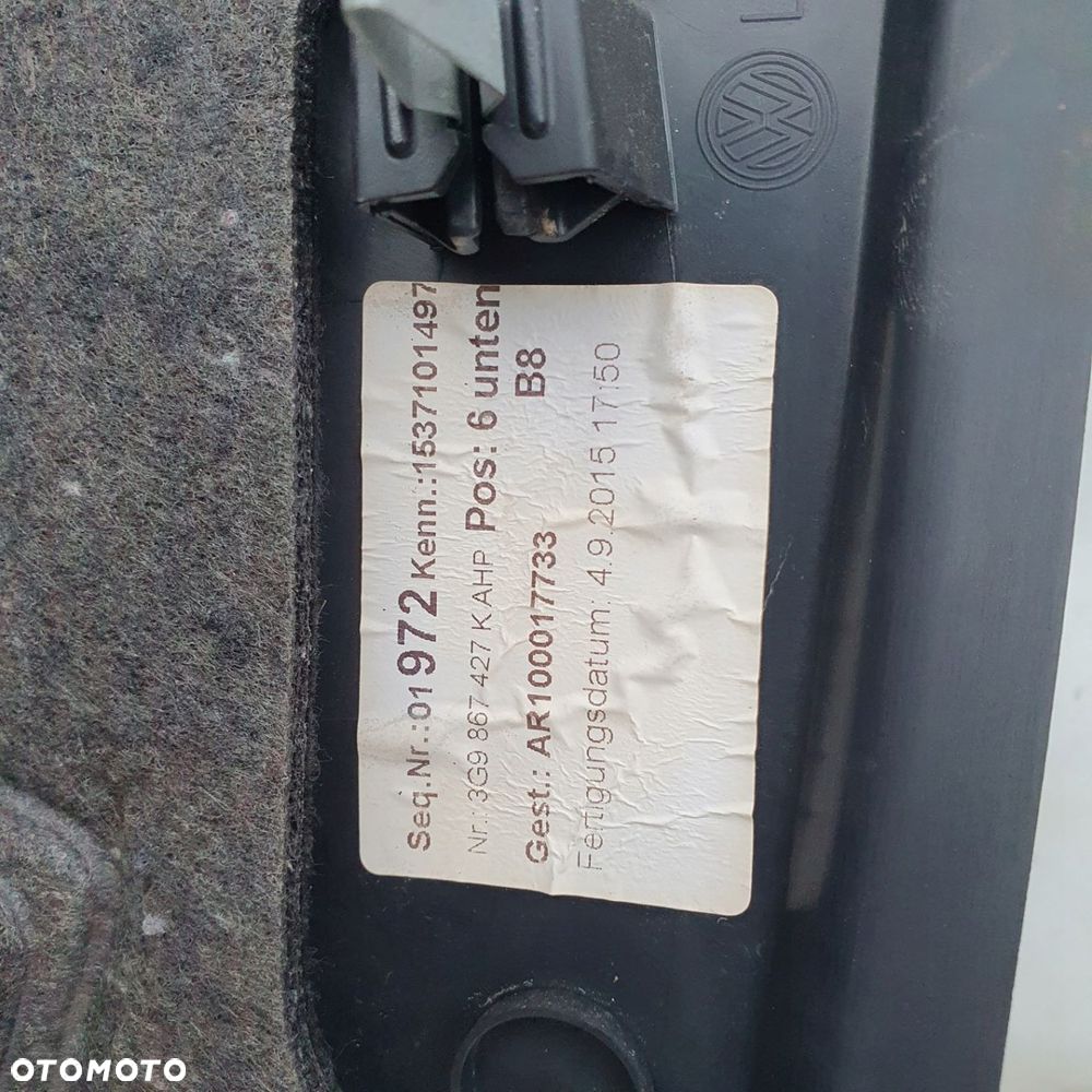 tapicerka bagażnika VW Passat B8 kombi - 15